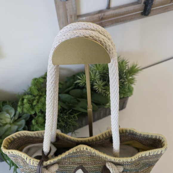 Brighton Bella Limone Soft Sea Grass Tote/Leather Applique/Signature Heart Charm - Picture 16 of 16